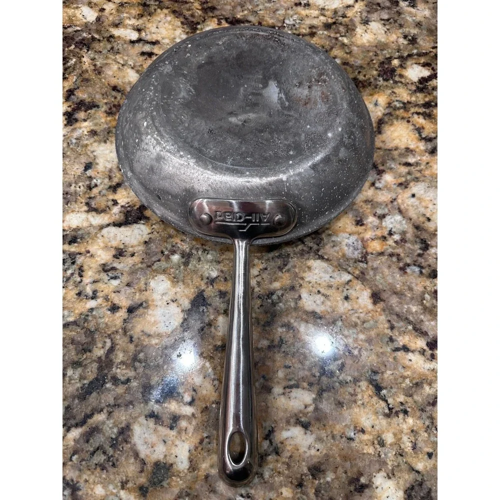 All-Clad 8.5 Inch Stainless Steel Fry Pan Skillet Tri-Ply Bonded Cookware Silver